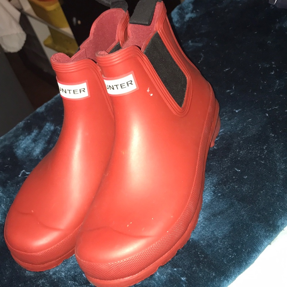 Hunter red rain boots